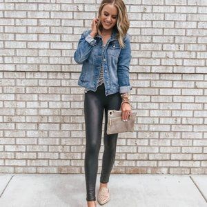 Like New Spanx Faux Leather Leggings - Petite